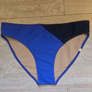 Summersalt "The Diagonal" Midrise Deep Sea/Hydrangea Bikini Bottoms